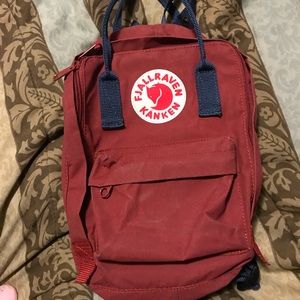Kanken Fjallraven Mini backpack Oxblood red/blue